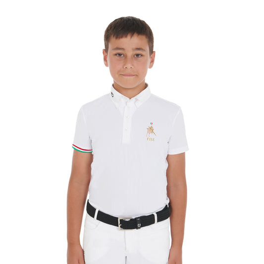 Polo para niño de concurso cuatro botones Equestro X FISE