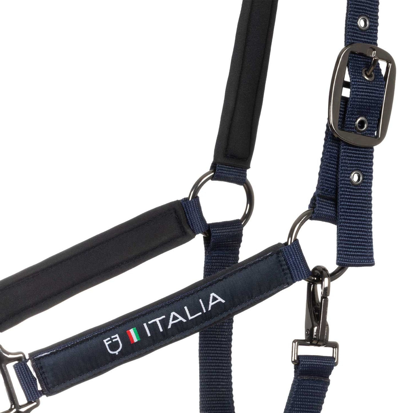 Cabezada acolchada de doble regulación Equestro X FISE - Navy Blazer