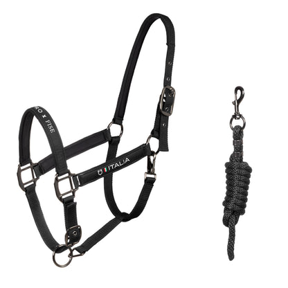 Cabezada acolchada de doble regulación Equestro X FISE - Negro