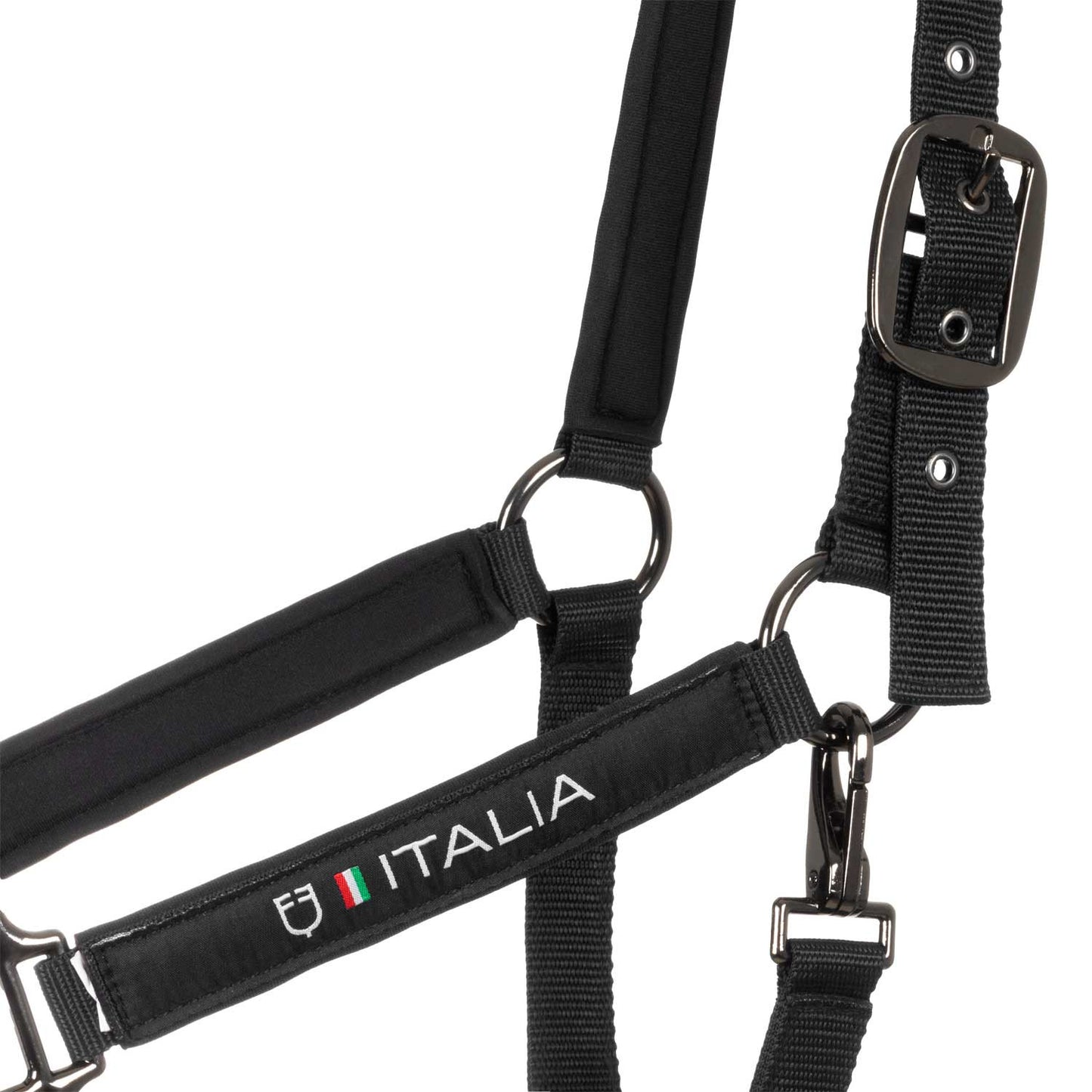 Cabezada acolchada de doble regulación Equestro X FISE - Negro