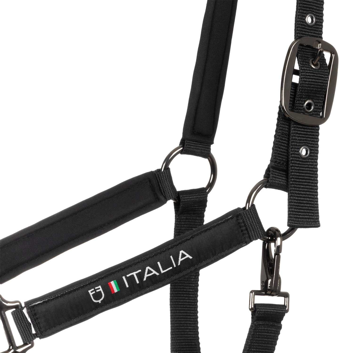 Cabezada acolchada de doble regulación Equestro X FISE - Negro