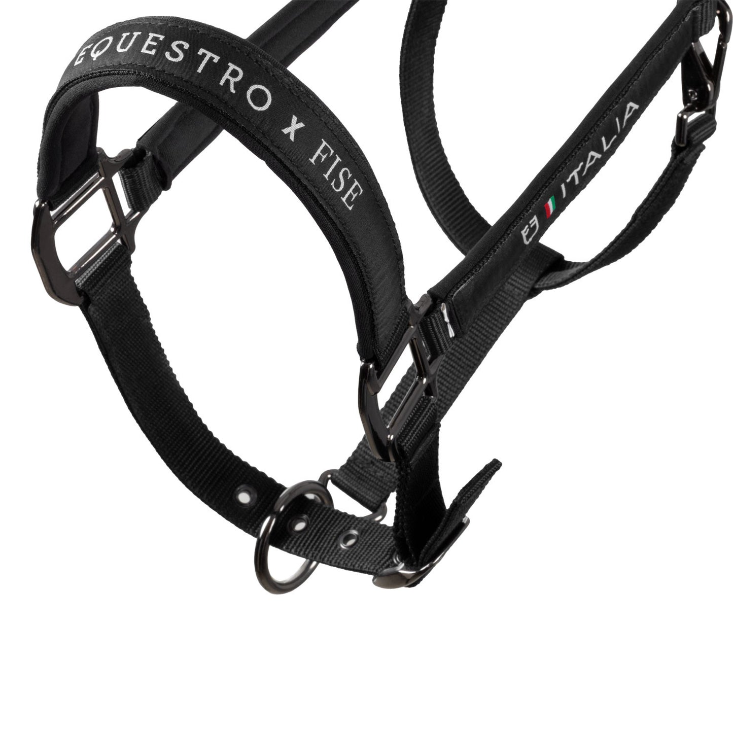 Cabezada acolchada de doble regulación Equestro X FISE - Negro