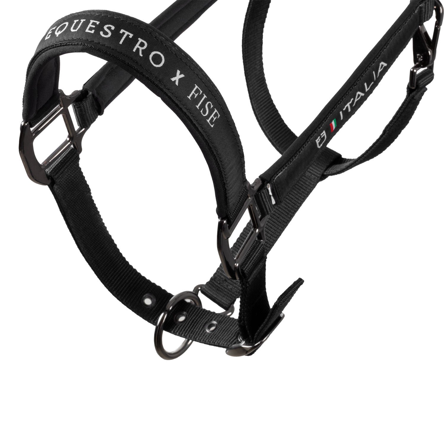 Cabezada acolchada de doble regulación Equestro X FISE - Negro