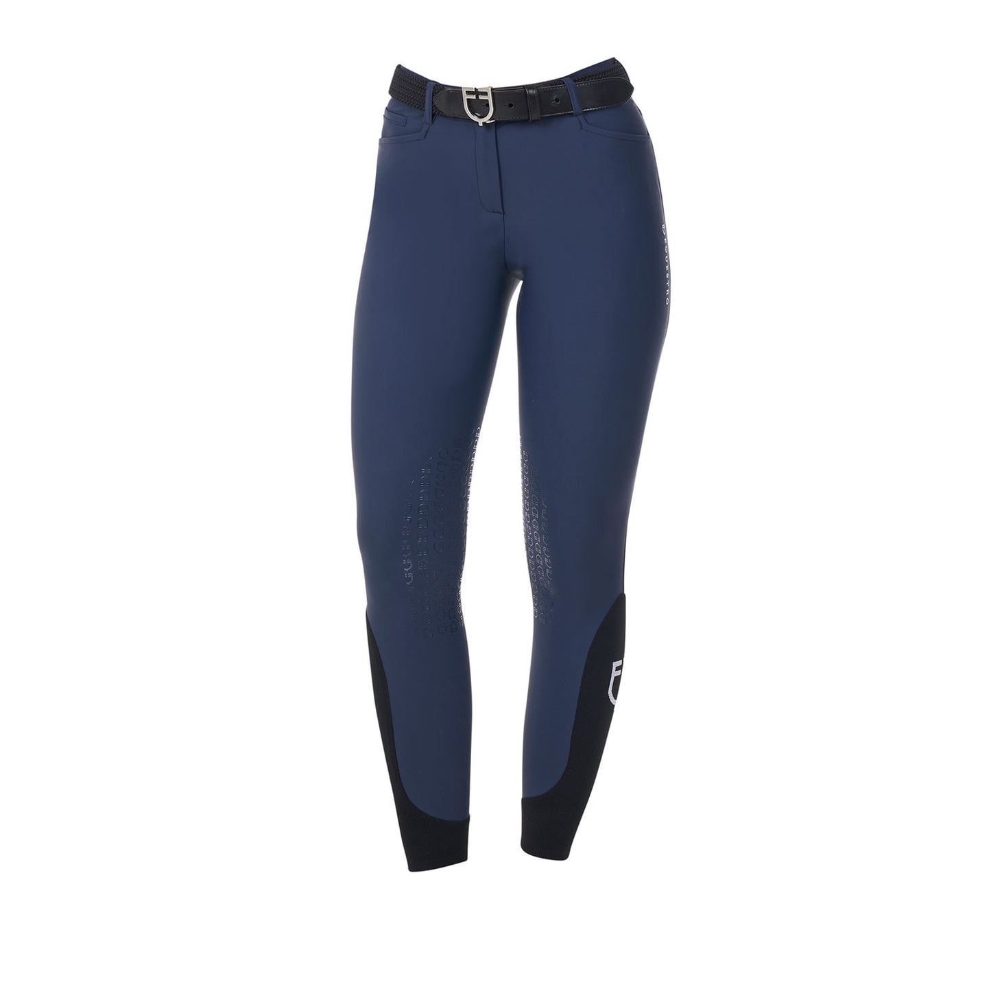 Pantalones de mujer grip rodilla Equestro X FISE - Navy Blazer