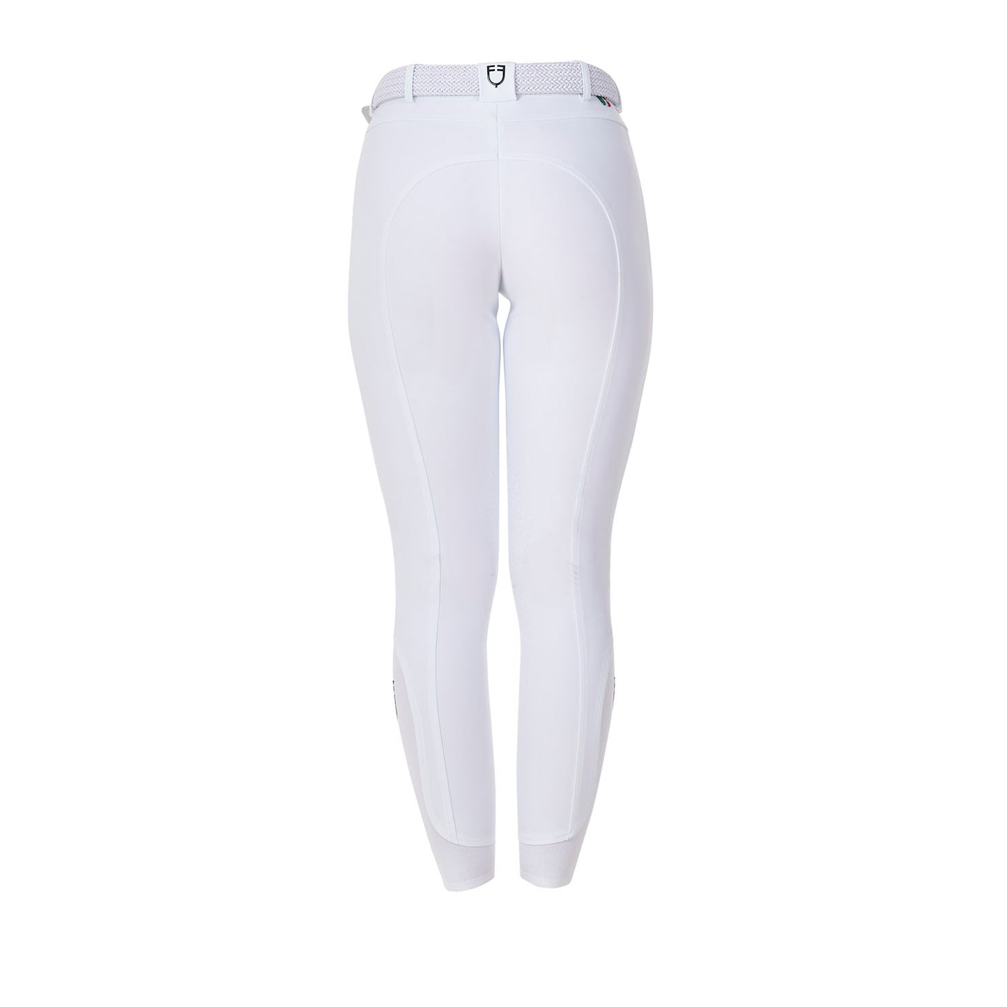 Pantalones de mujer grip rodilla Equestro X FISE - Blanco