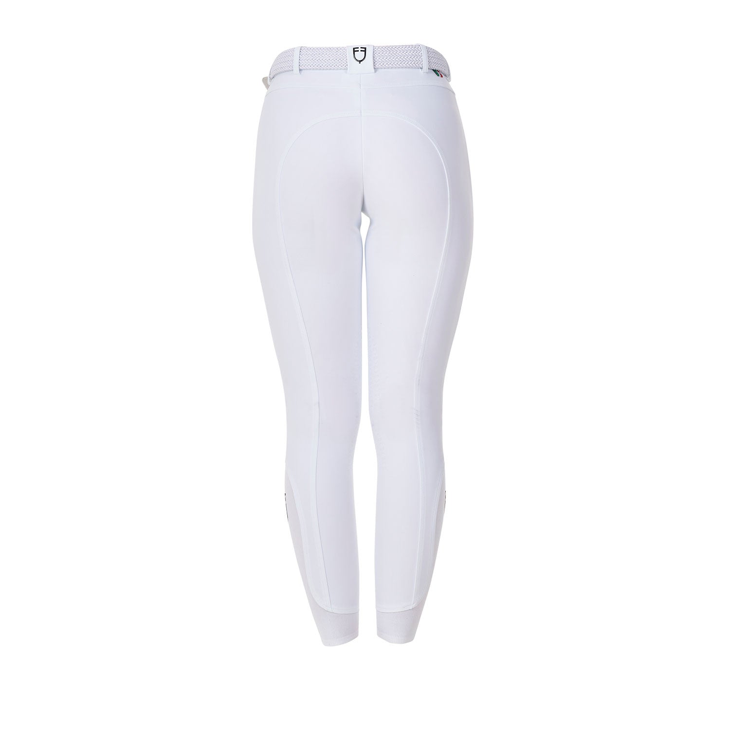 Pantalones de mujer grip rodilla Equestro X FISE - Blanco