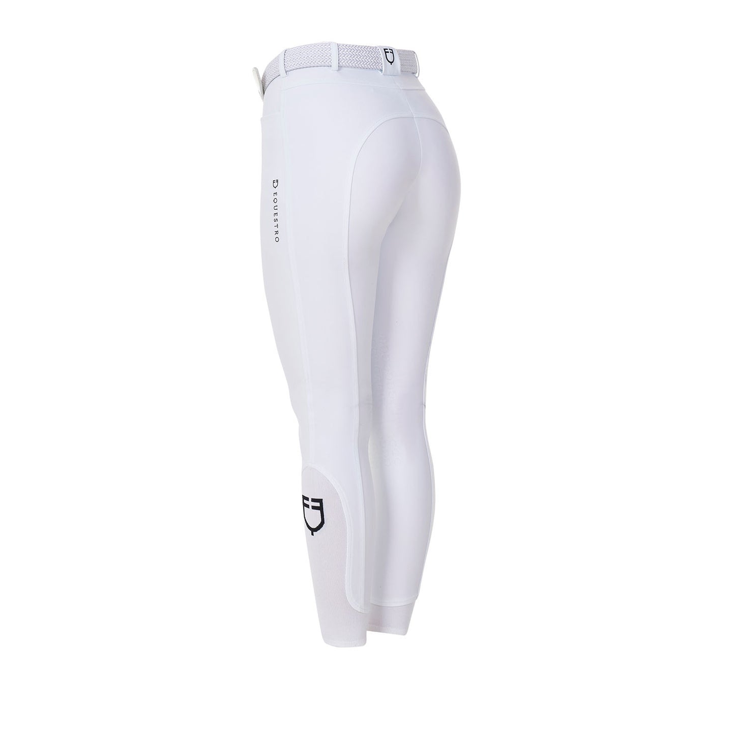 Pantalones de mujer grip rodilla Equestro X FISE - Blanco