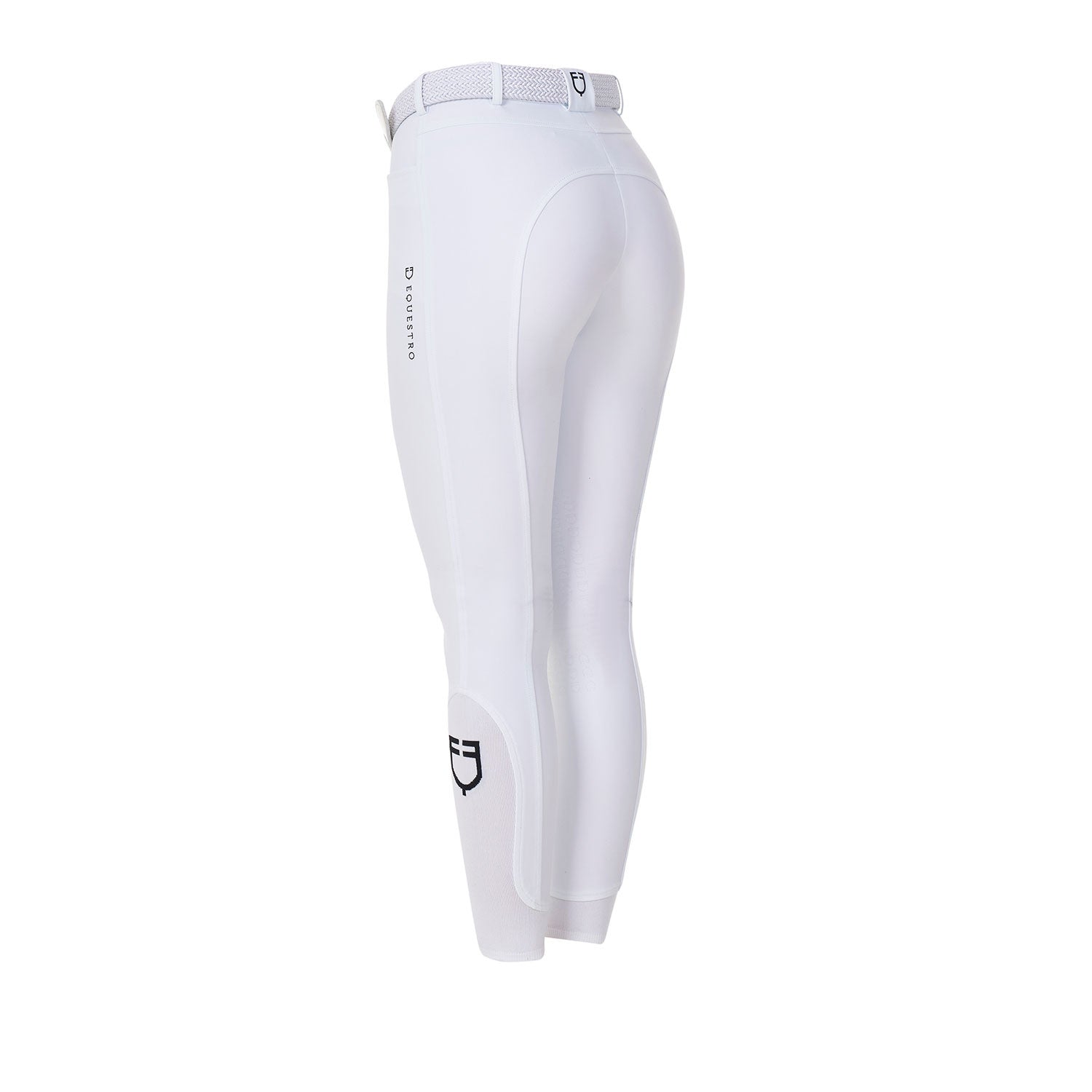 Pantalones de mujer grip rodilla Equestro X FISE - Blanco