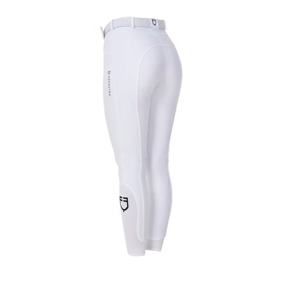 Pantalones de mujer grip rodilla Equestro X FISE - Blanco