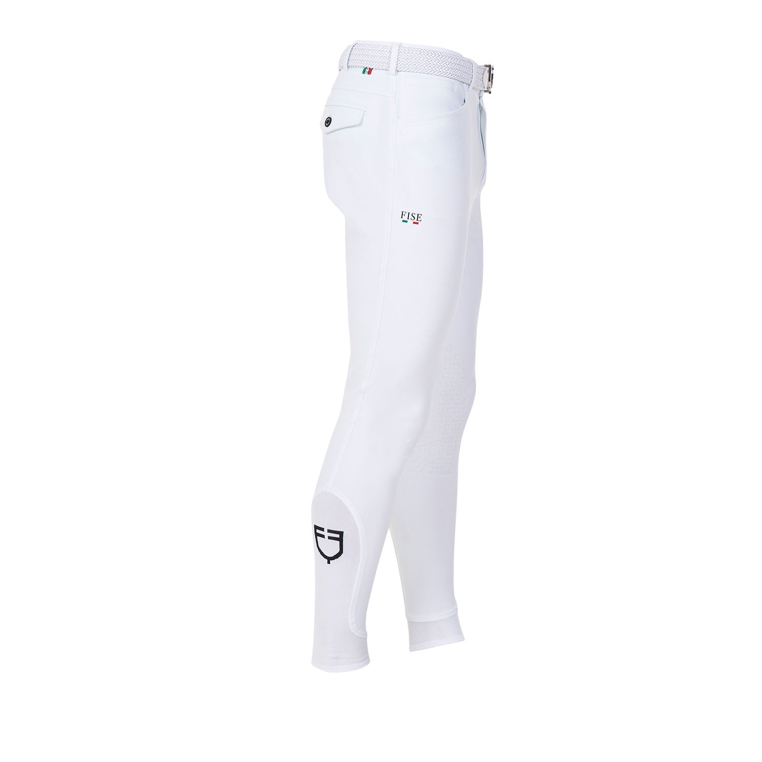 Pantalones de hombre full grip Equestro X FISE - Blanco