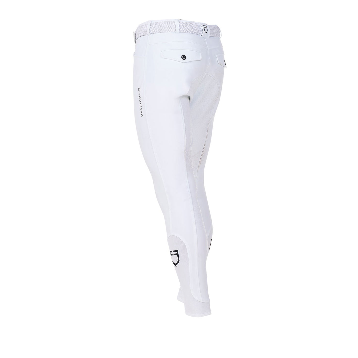 Pantalones de hombre full grip Equestro X FISE - Blanco