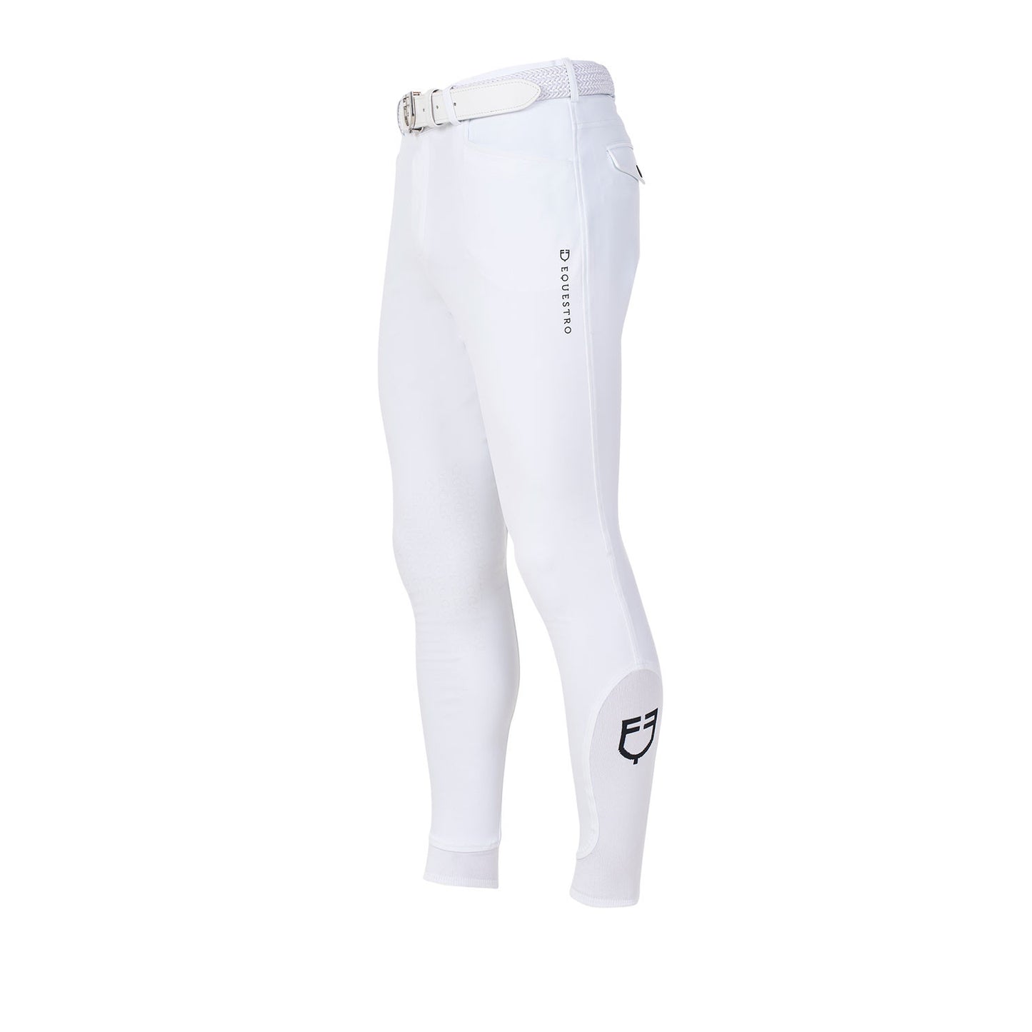 Pantalones de hombre full grip Equestro X FISE - Blanco