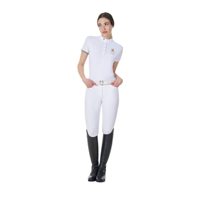 Pantalones de hombre full grip Equestro X FISE - Blanco