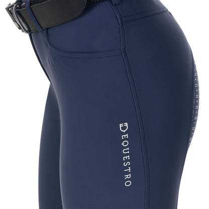 Pantalones de mujer full grip Equestro X FISE - Navy Blazer