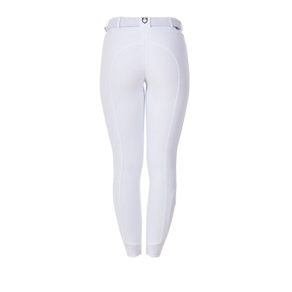 Pantalones de mujer full grip Equestro X FISE - Blanco