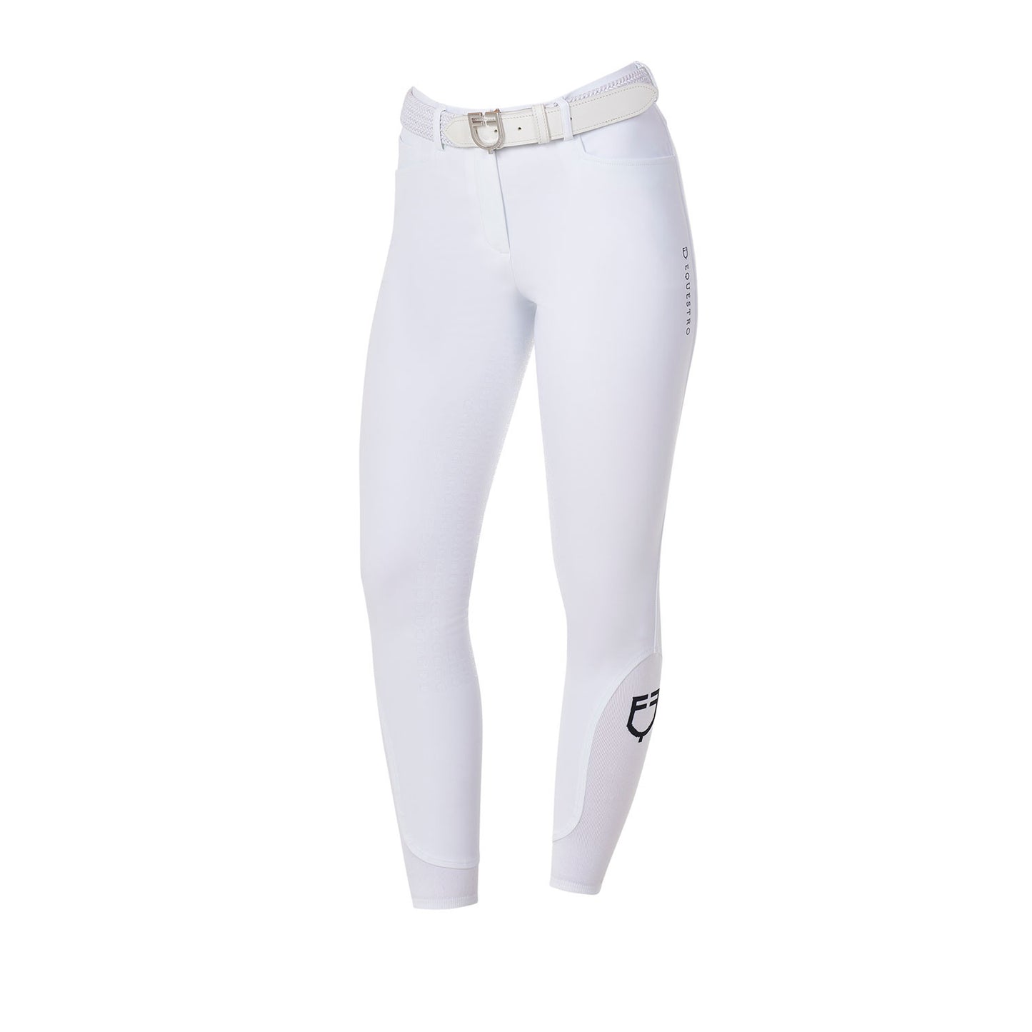 Pantalones de mujer full grip Equestro X FISE - Blanco