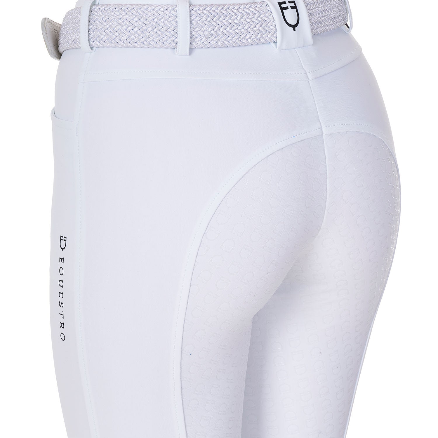 Pantalones de mujer full grip Equestro X FISE - Blanco