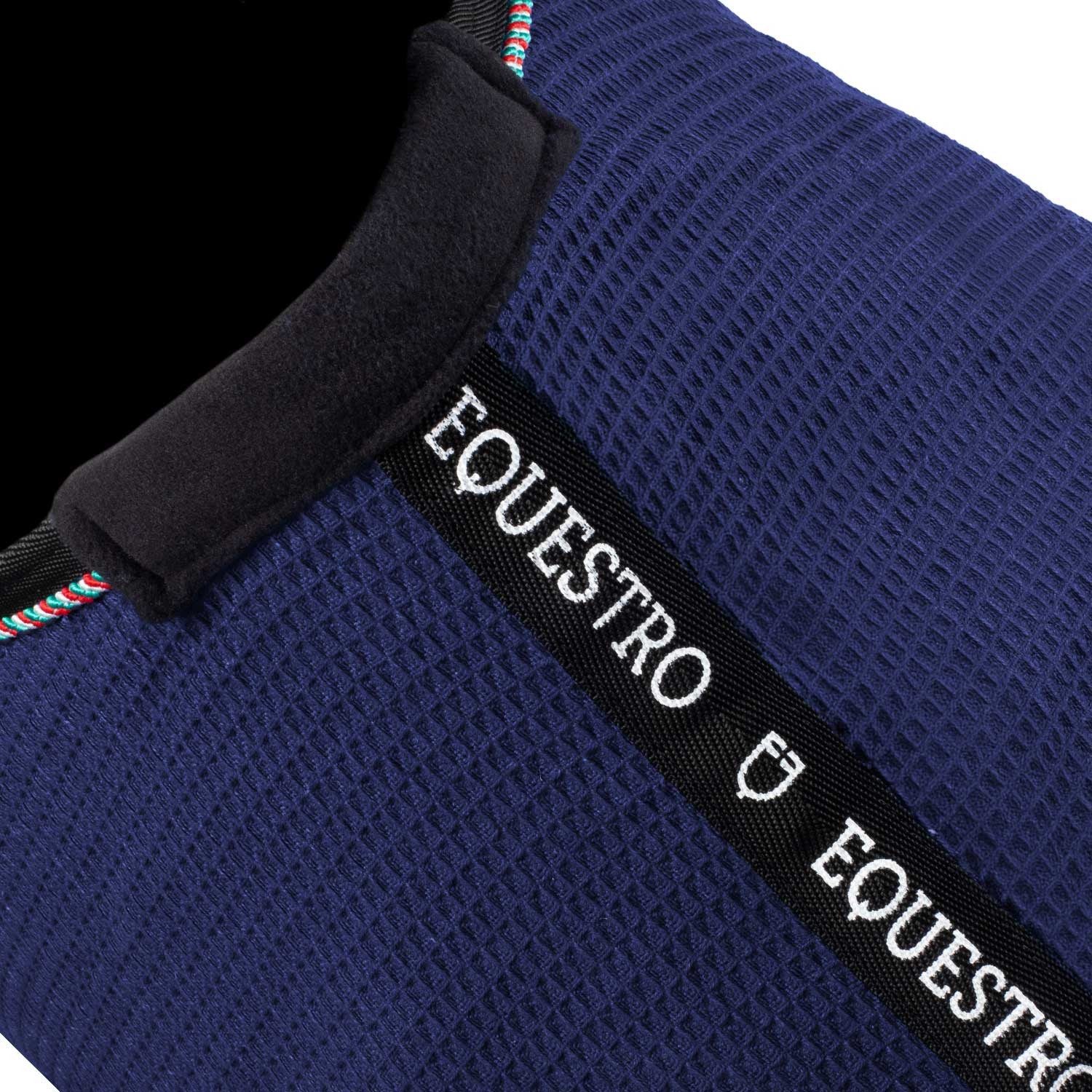 Manta de box de tejido waffle Equestro X FISE - Navy Blazer