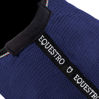 Manta de box de tejido waffle Equestro X FISE - Navy Blazer