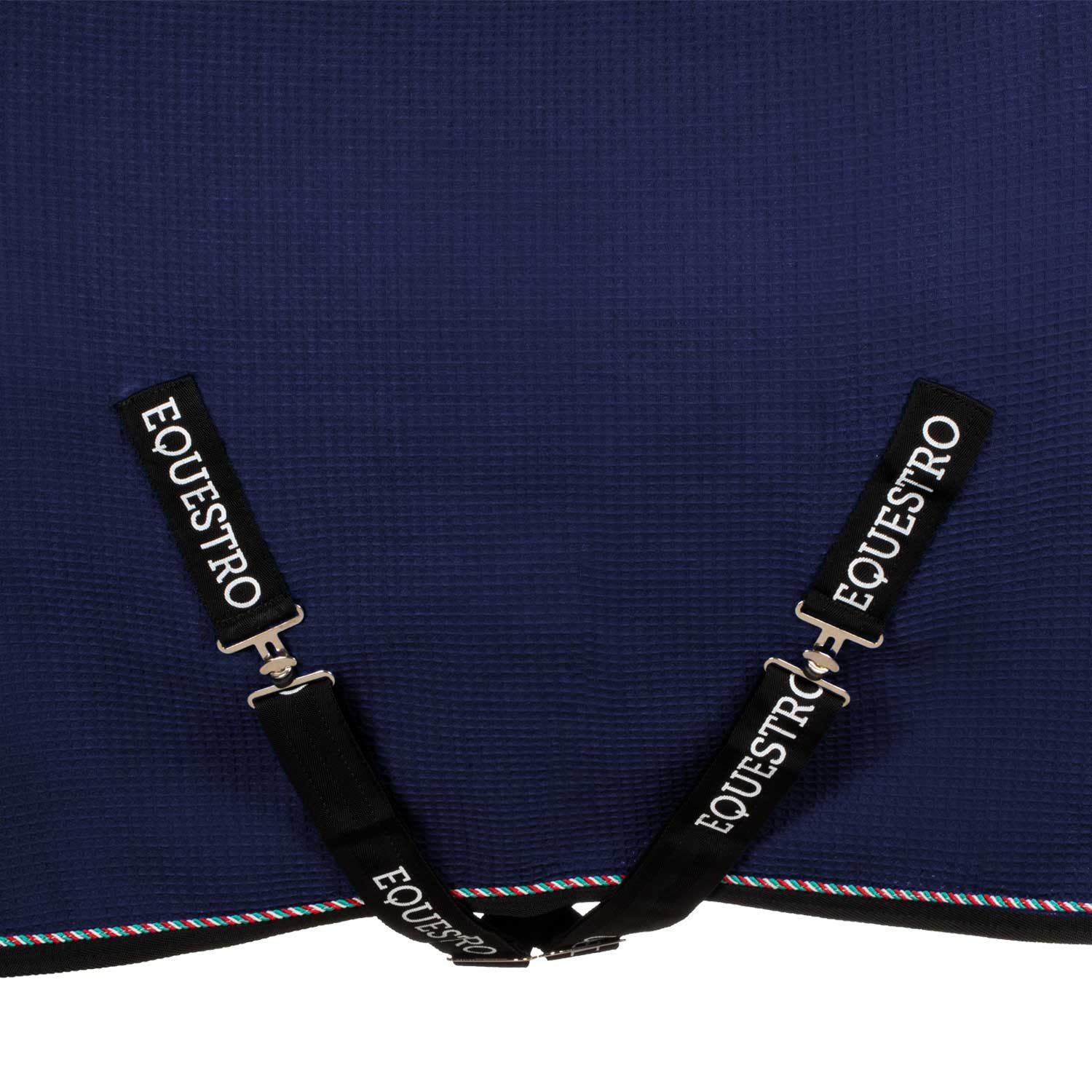 Manta de box de tejido waffle Equestro X FISE - Navy Blazer