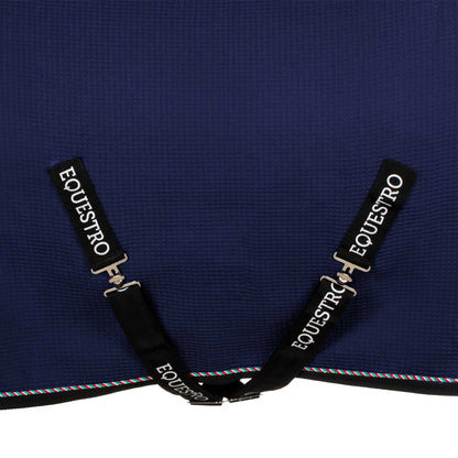 Manta de box de tejido waffle Equestro X FISE - Navy Blazer