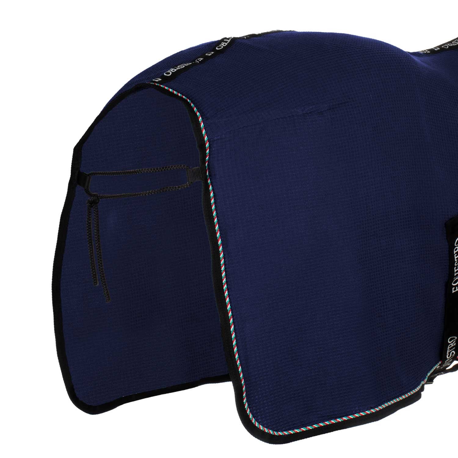 Manta de box de tejido waffle Equestro X FISE - Navy Blazer