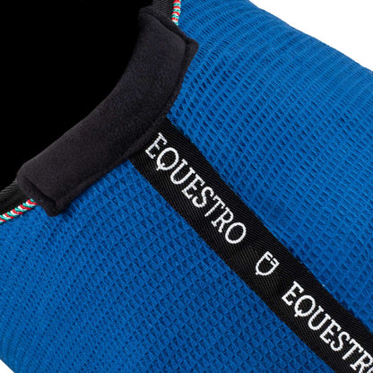 Manta de box de tejido waffle Equestro X FISE - Azzurro Savoia