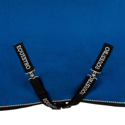 Manta de box de tejido waffle Equestro X FISE - Azzurro Savoia