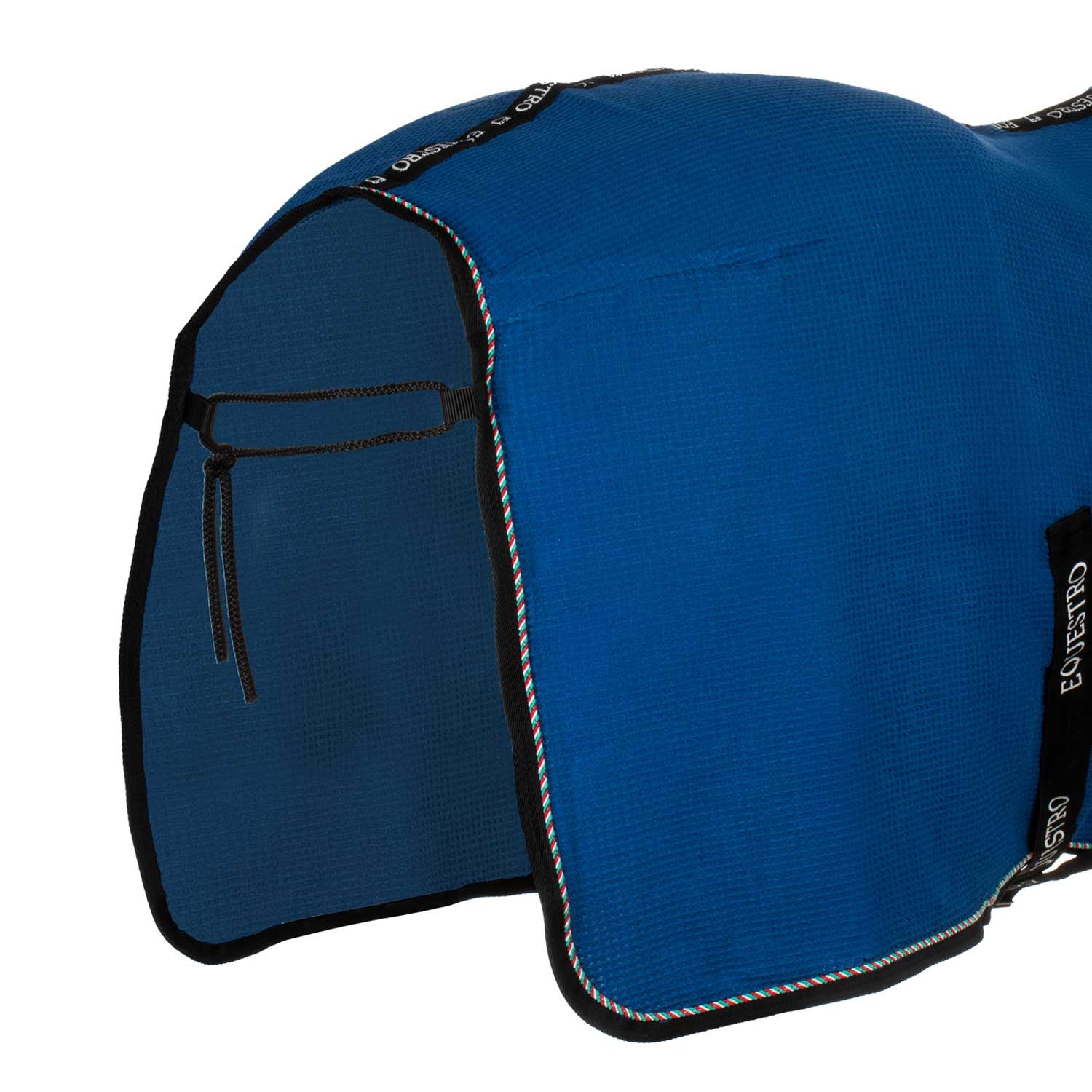 Manta de box de tejido waffle Equestro X FISE - Azzurro Savoia