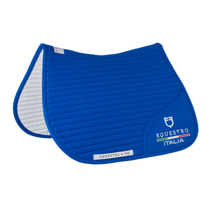Sudadera de salto con logo bordado Equestro X FISE - Azzurro Savoia