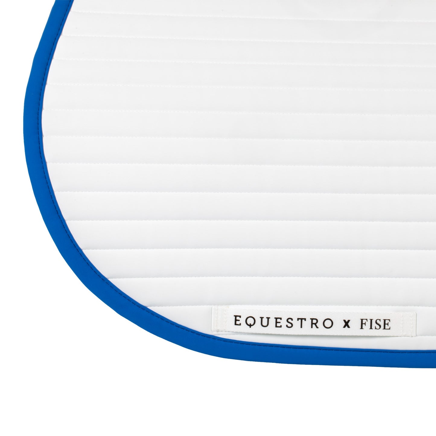 Sudadera de salto con logo bordado Equestro X FISE - White/Azzurro Savoia