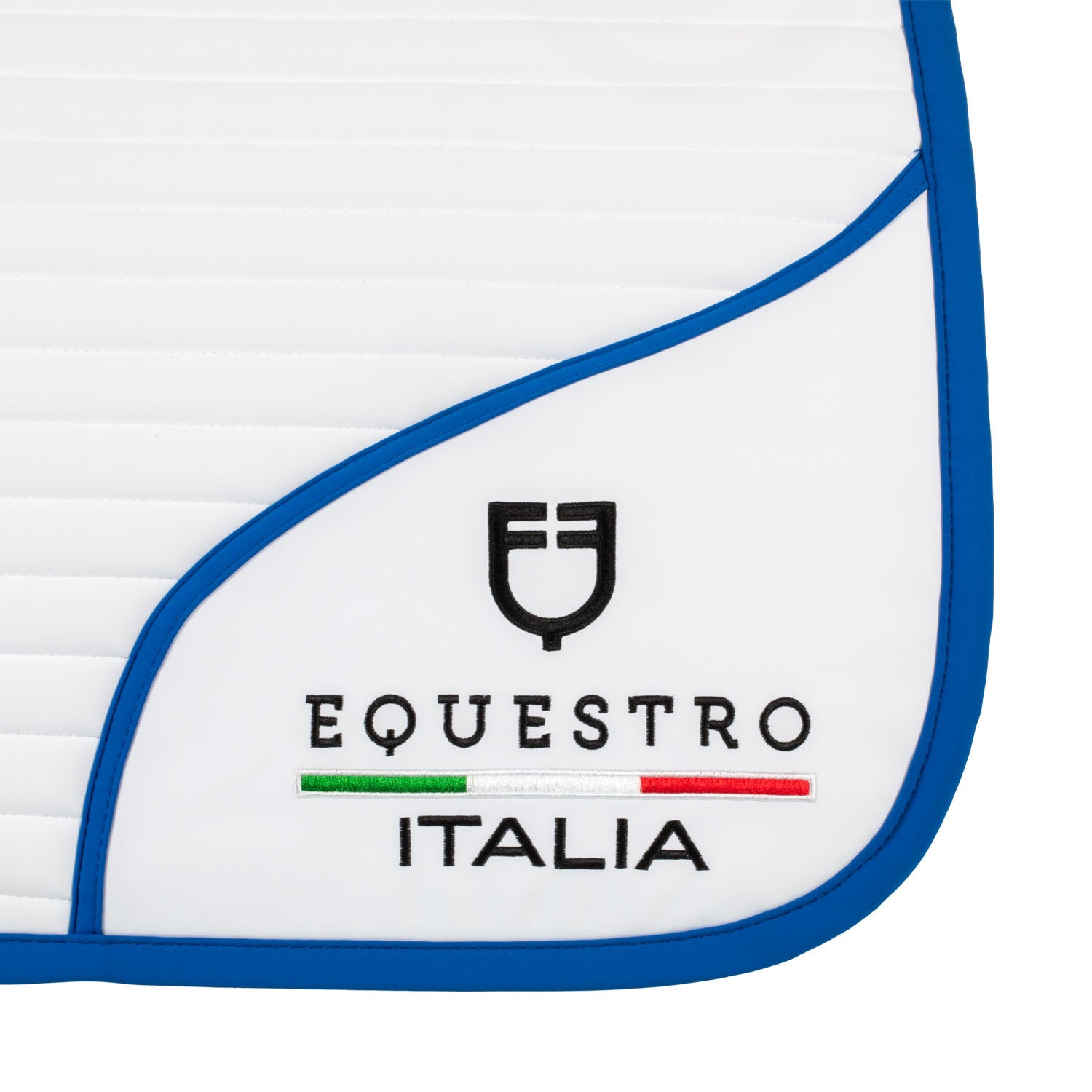 Sudadera de salto con logo bordado Equestro X FISE - White/Azzurro Savoia