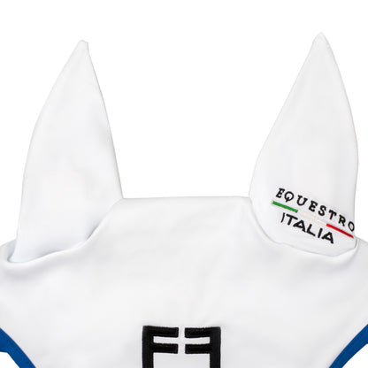 Gorro en tejido técnico Equestro X FISE - White/Azzurro Savoia