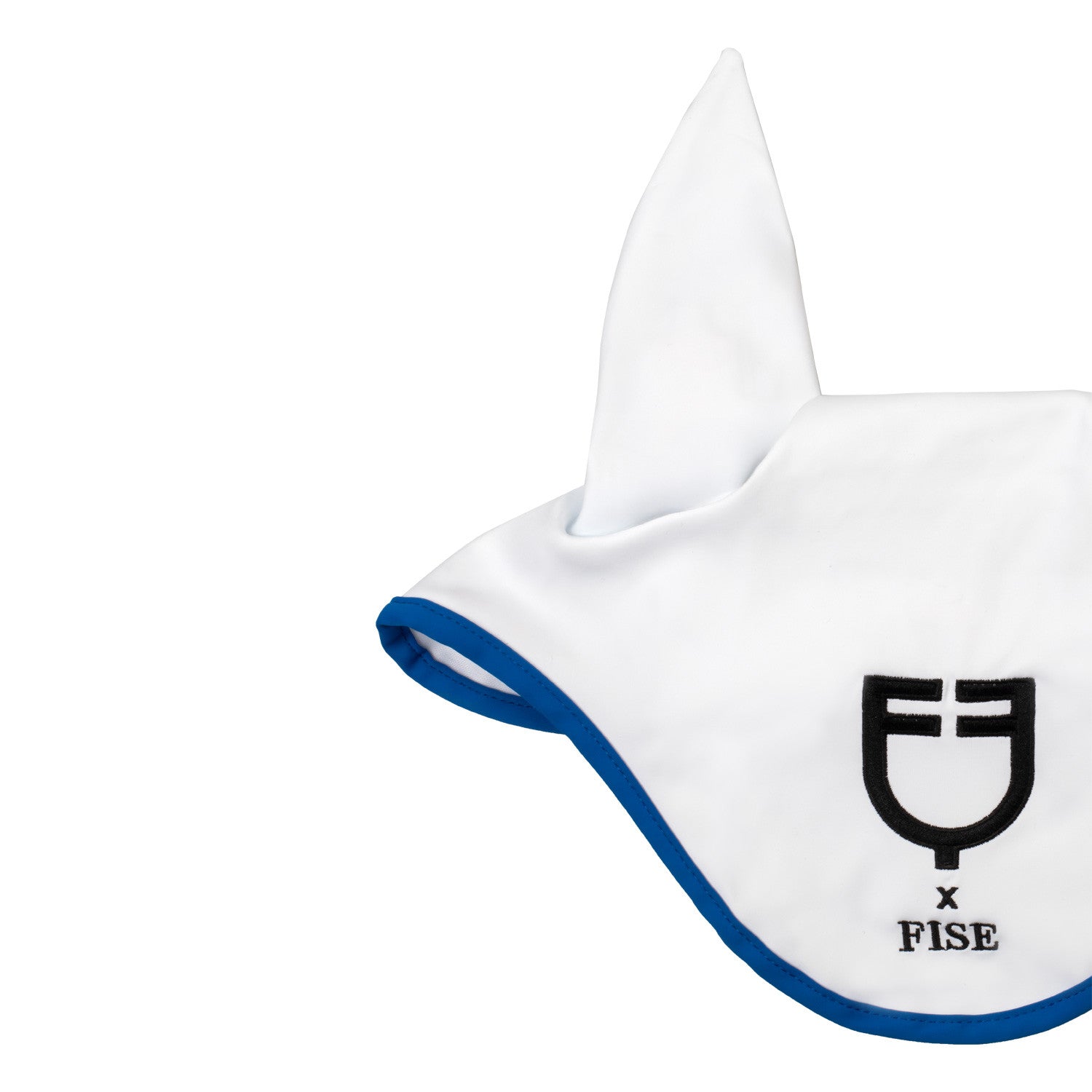 Gorro en tejido técnico Equestro X FISE - White/Azzurro Savoia