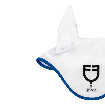 Gorro en tejido técnico Equestro X FISE - White/Azzurro Savoia