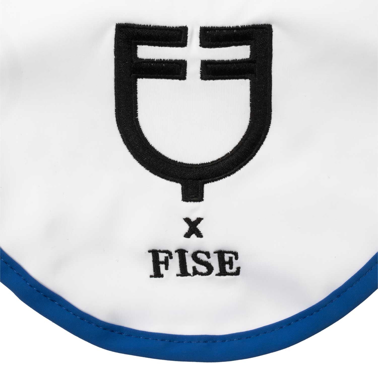 Gorro en tejido técnico Equestro X FISE - White/Azzurro Savoia