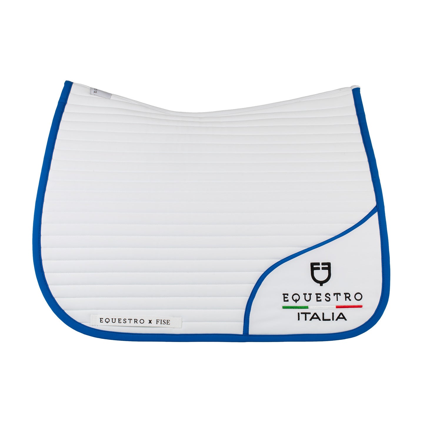 Sudadera de doma con logo bordado Equestro X FISE - White/Azzurro Savoia