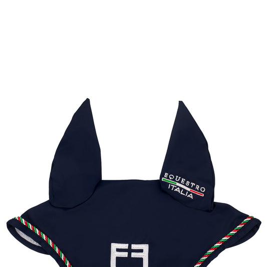 Gorro con ribete tricolor Equestro X FISE - Navy Blazer
