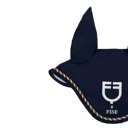 Gorro con ribete tricolor Equestro X FISE - Navy Blazer