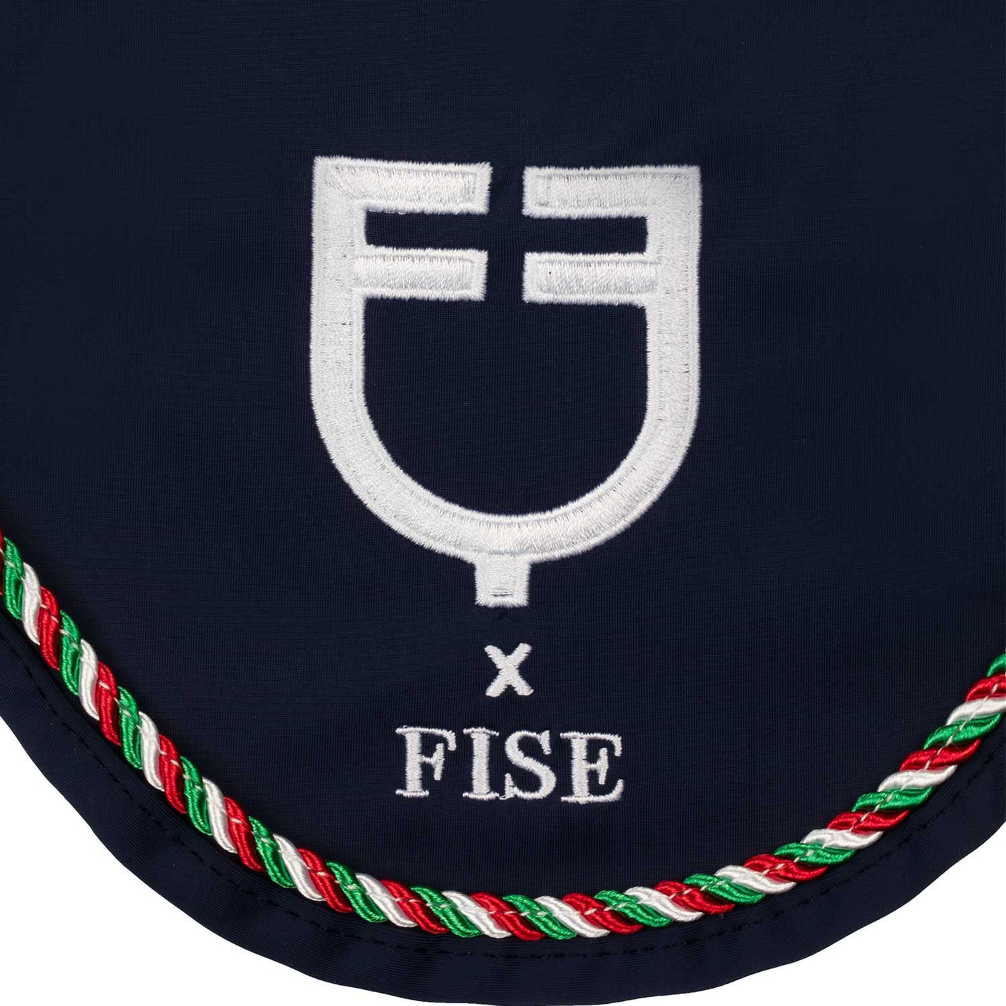 Gorro con ribete tricolor Equestro X FISE - Navy Blazer