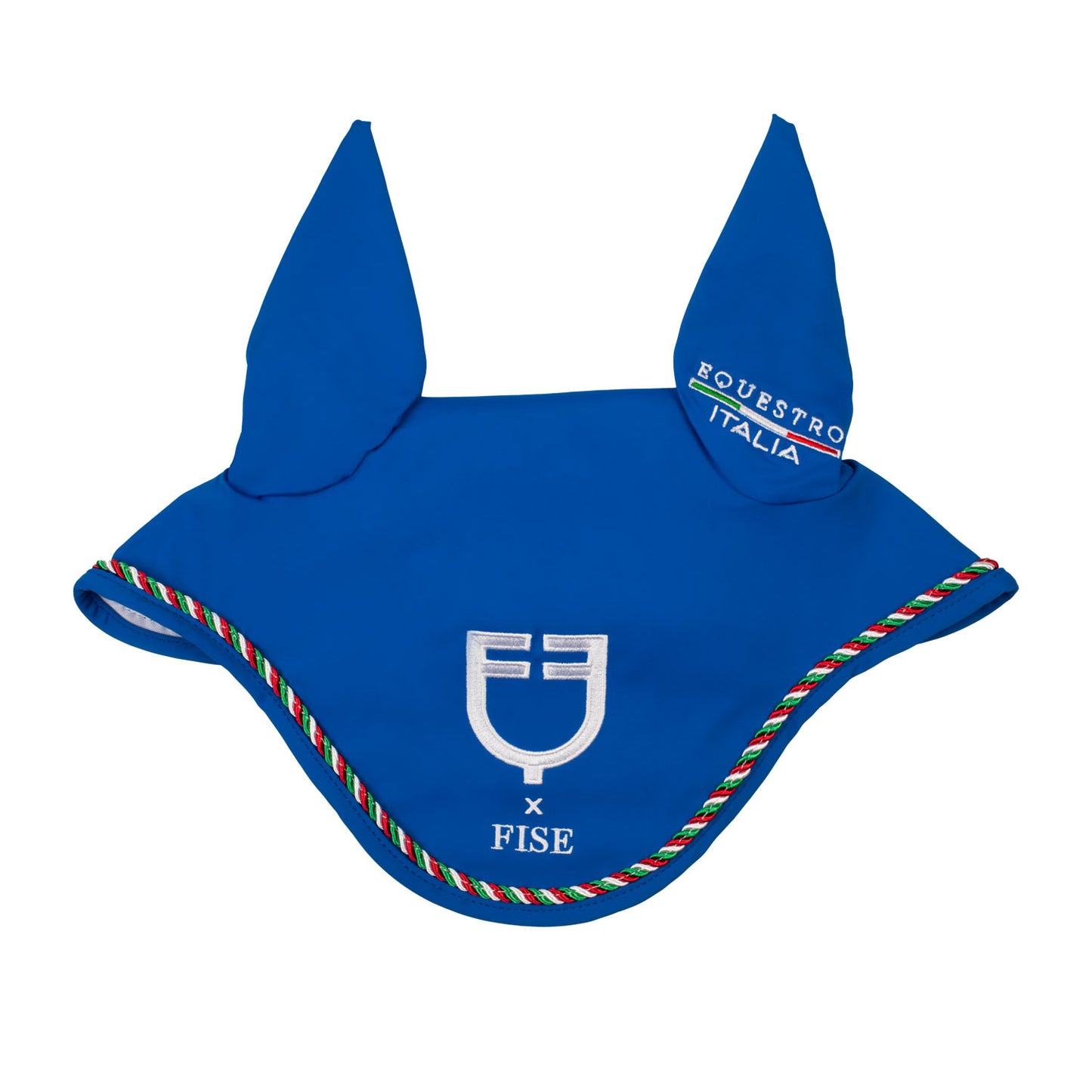 Gorro con ribete tricolor Equestro X FISE - Azzurro Savoia