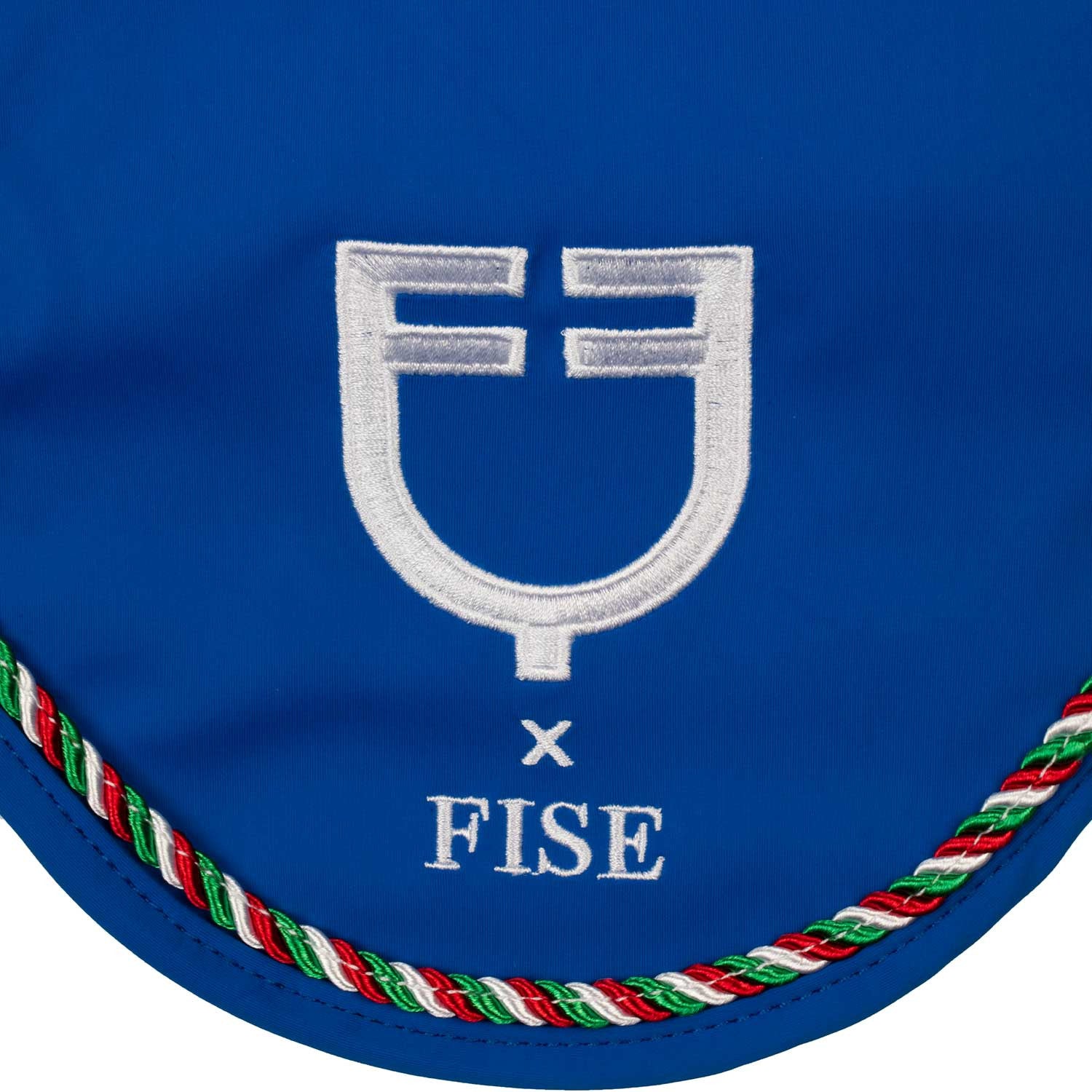 Gorro con ribete tricolor Equestro X FISE - Azzurro Savoia