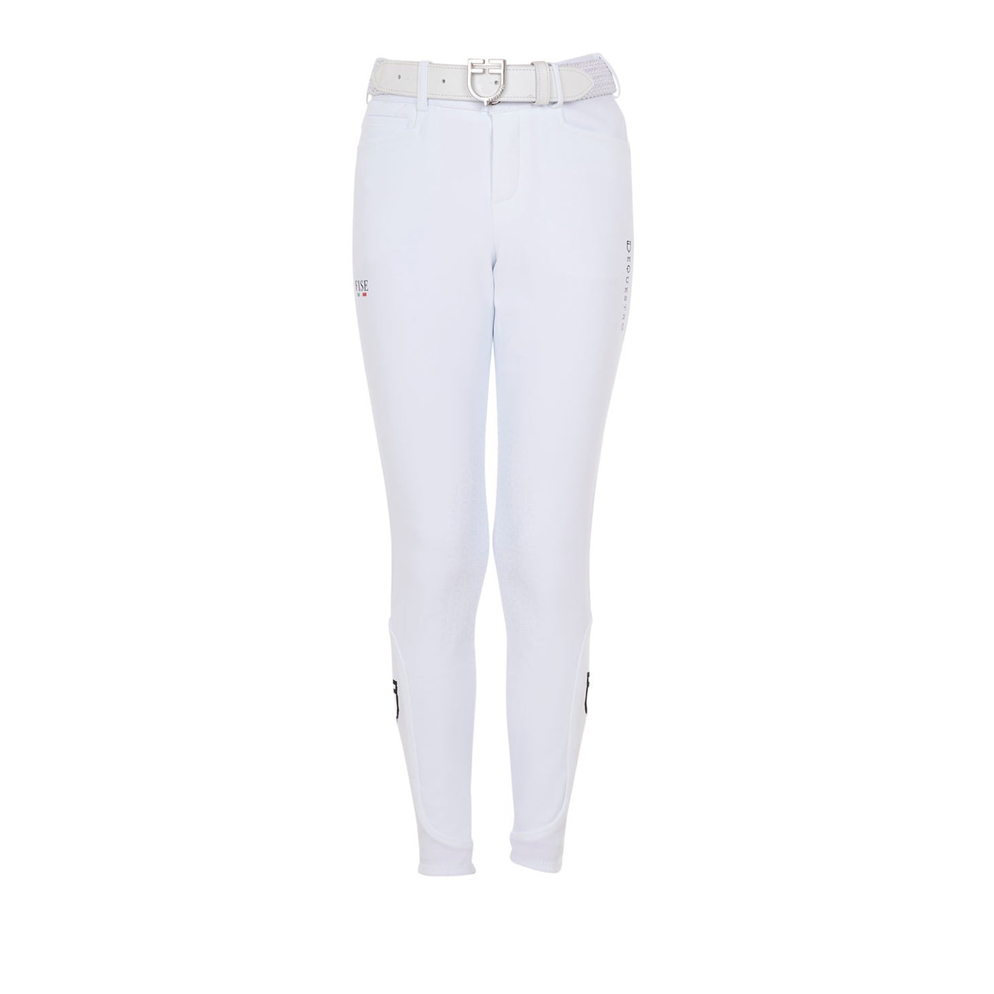 Pantalones unisex para niños grip en la rodilla Equestro X FISE - Blanco