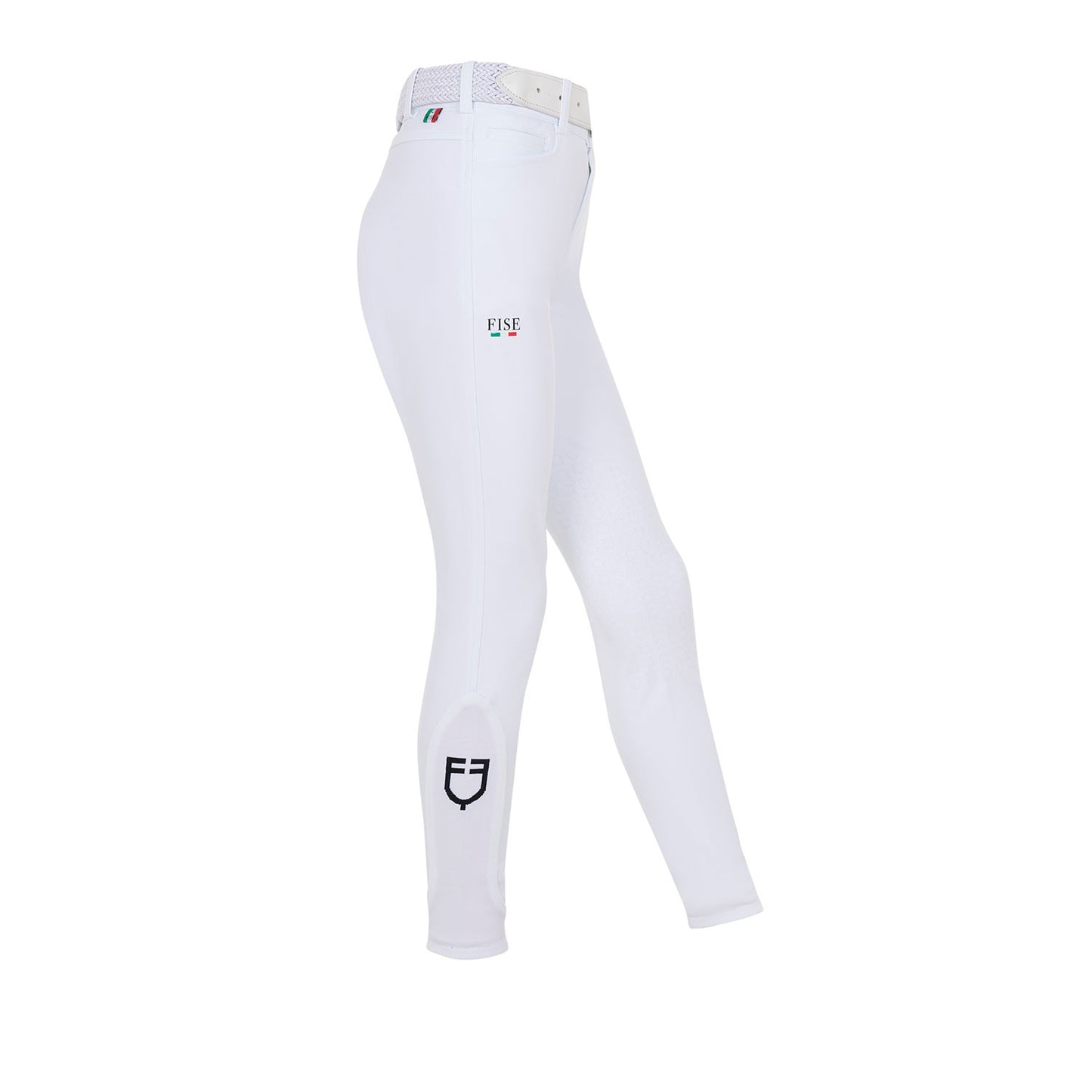 Pantalones unisex para niños grip en la rodilla Equestro X FISE - Blanco