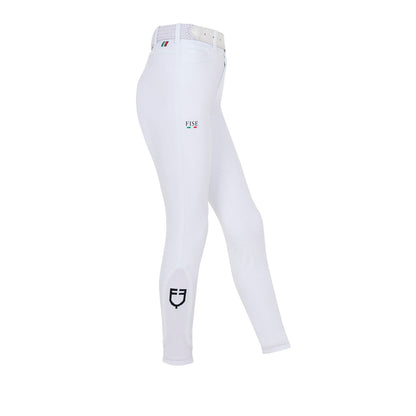 Pantalones unisex para niños grip en la rodilla Equestro X FISE - Blanco