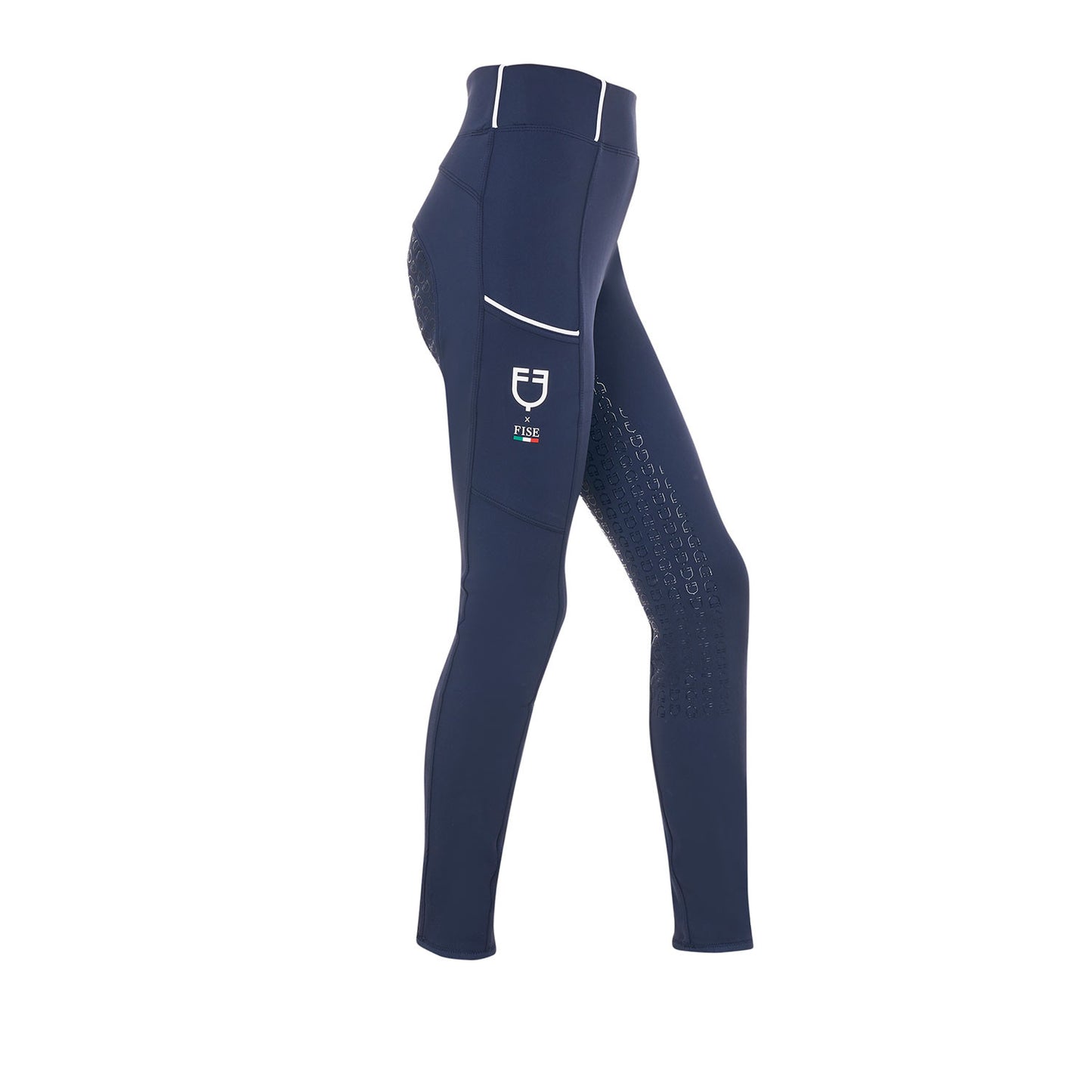 Leggings de niña slim fit full grip Equestro X FISE - Navy Blazer