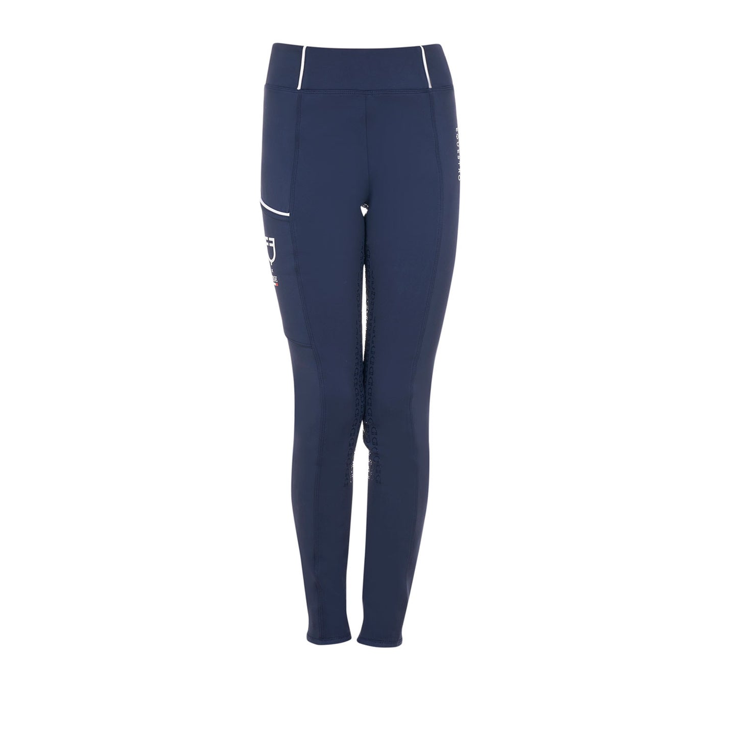 Leggings de niña slim fit full grip Equestro X FISE - Navy Blazer