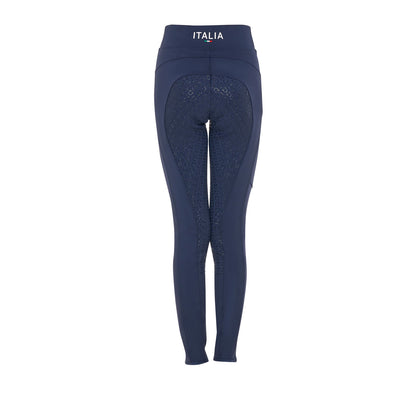 Leggings de niña slim fit full grip Equestro X FISE - Navy Blazer