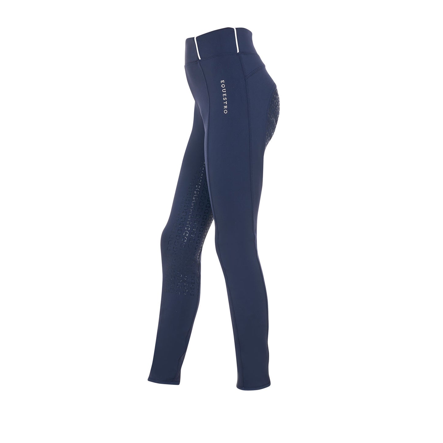 Leggings de niña slim fit full grip Equestro X FISE - Navy Blazer