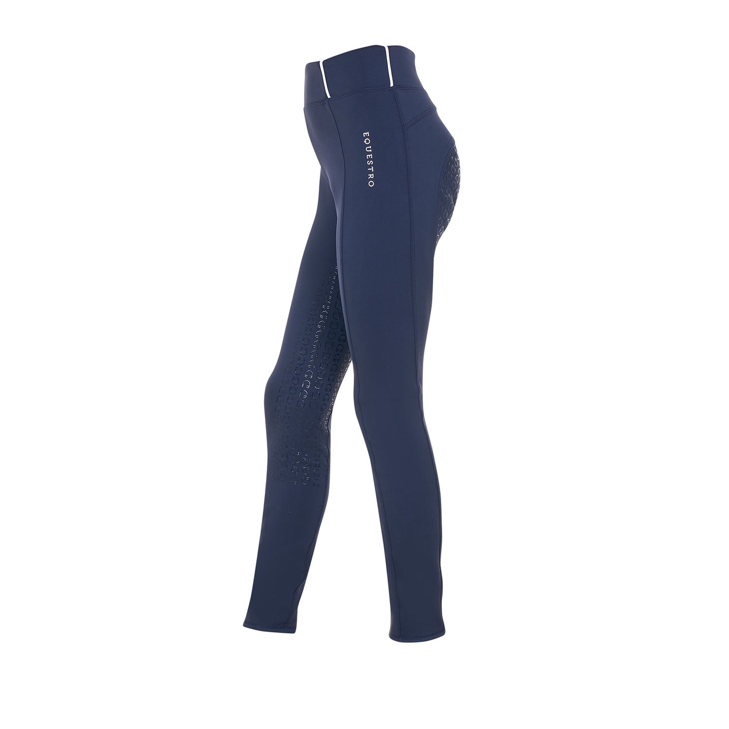 Leggings de niña slim fit full grip Equestro X FISE - Navy Blazer